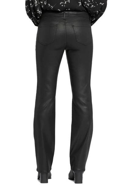 Nydj Marilyn Faux Leather High Rise Straight Jeans In Black In Black Coated