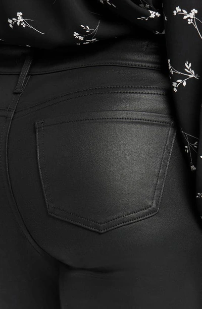 Nydj Marilyn Faux Leather High Rise Straight Jeans In Black In Black Coated