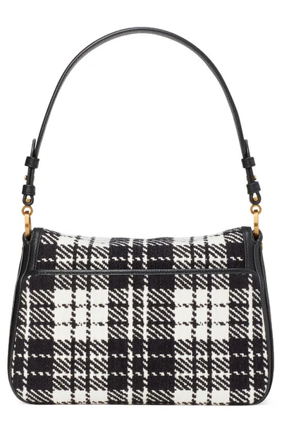 Shop Kate Spade Medium Hudson Plaid Shoulder Bag In Black Multi