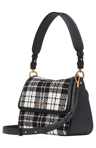 Shop Kate Spade Medium Hudson Plaid Shoulder Bag In Black Multi