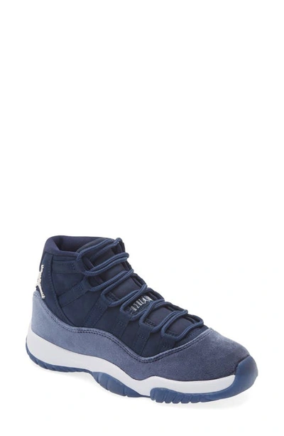 Shop Jordan Air  11 Retro Mid Sneaker In Midnight Navy/ Silver/ White