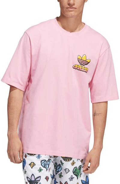 Adidas Originals X Jeremy Scott Logo Graphic Tee In Light Pink | ModeSens