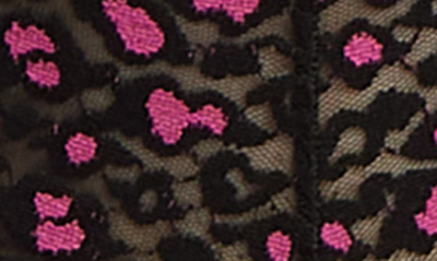 Shop Hanky Panky X-dye Leopard Print Lace Boyshorts In Black/ Tulip Pink