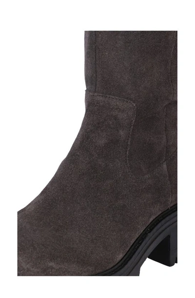 Gentle Souls By Kenneth Cole Brandon Lug Sole Knee High Boot In Charcoal Suede