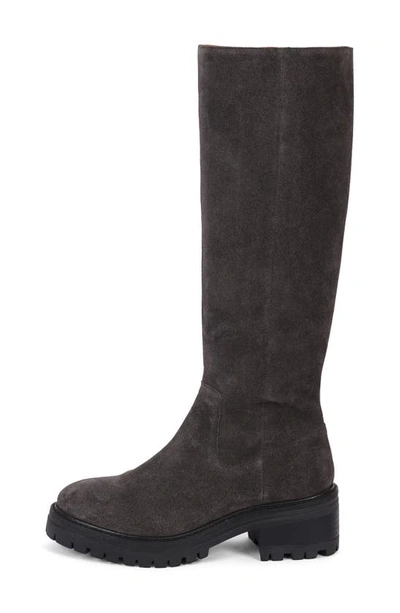 Shop Gentle Souls By Kenneth Cole Brandon Lug Sole Knee High Boot In Charcoal Suede
