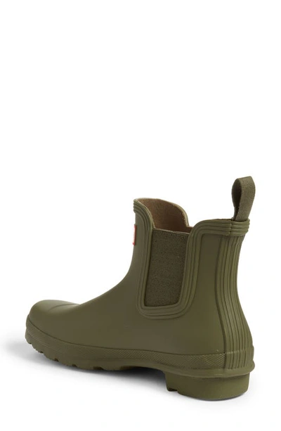 Shop Hunter Original Waterproof Chelsea Rain Boot In Olive Leaf