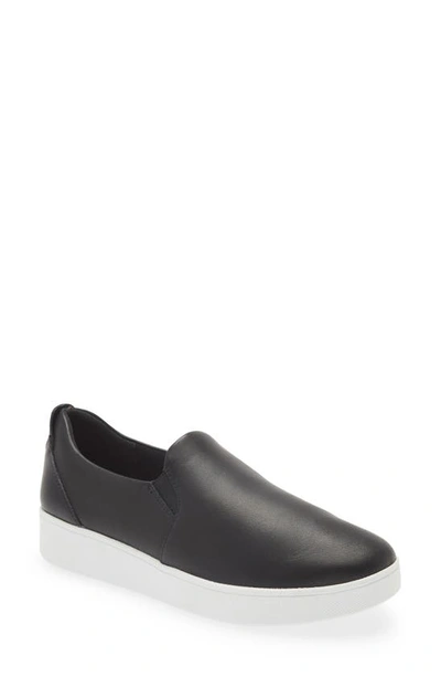 Shop Fitflop Rally Leather Slip-on Skate Sneaker In Black