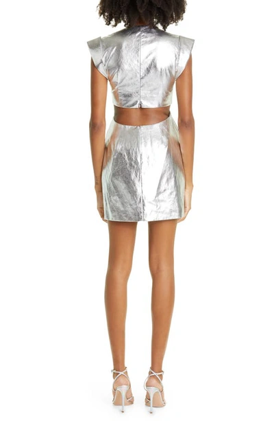Shop A.l.c Adina Cutout Minidress In Silver