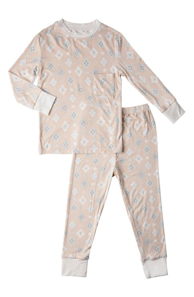 Shop Everly Grey Fitted Two-piece Pajamas In Mosaic