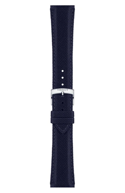 Tissot 21mm Fabric Watch Strap In Blue