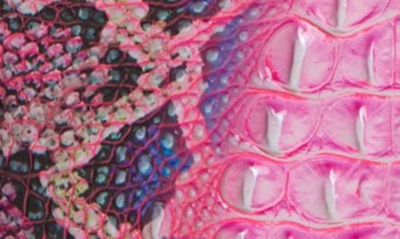 Shop Brahmin Small Elaine Croc Embossed Leather Satchel In Pink Cobra