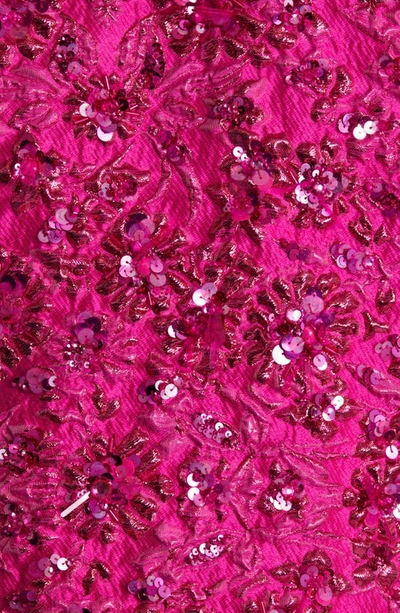 Shop Valentino Embellished Crop Floral Brocade Jacket In Pink Pp Uwt