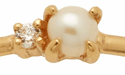 Made By Mary Petite Pearl Ring In Gold