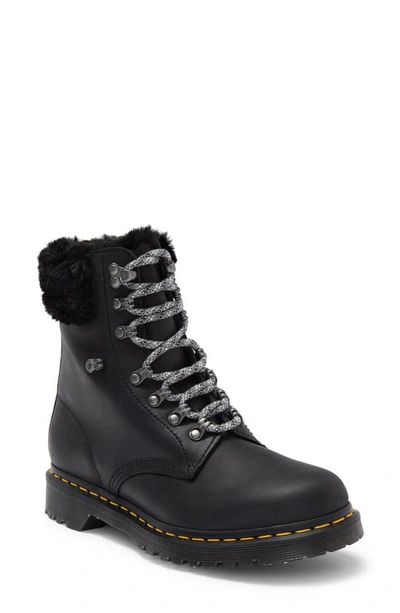 Dr. Martens 1460 Serena Faux Fur Lined Lug Sole Boot In Black | ModeSens