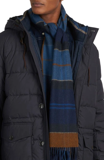 Shop Barbour Inverness Tartan Lambswool Scarf In Midnight