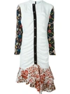 Jw Anderson Floral Print Ruched Dress In White