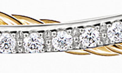 Shop David Yurman Crossover Bar Necklace In Gold/ Diamond