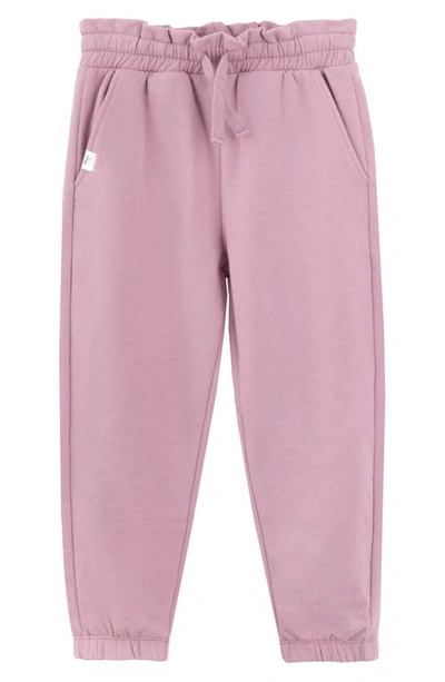 Shop Miles The Label Basics Paperbag Waist Stretch Organic Cotton Joggers In Mauve Home