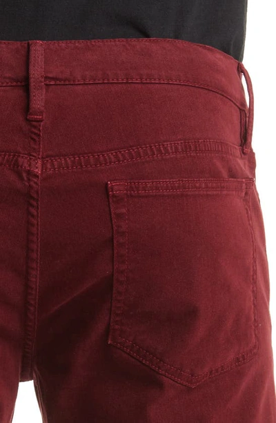 Shop Frame L'homme Slim Fit Five-pocket Twill Pants In Dark Burgundy