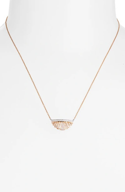 Shop Sethi Couture Fringe Diamond Pendant Necklace In Rose Gold/ Diamond