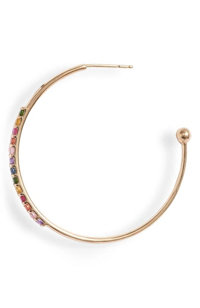 Shop Anzie Cleo Rainbow Hoop Earrings In Gold/ Multi