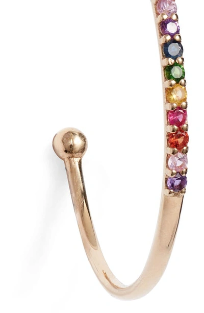 Shop Anzie Cleo Rainbow Hoop Earrings In Gold/ Multi