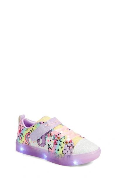 Shop Skechers Kids' Twinkle Sparks Ice Light-up Sneaker In Lavender/ Multi