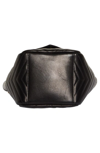 Shop Saint Laurent Mini Joy Matelassé Leather Bucket Bag In Nero