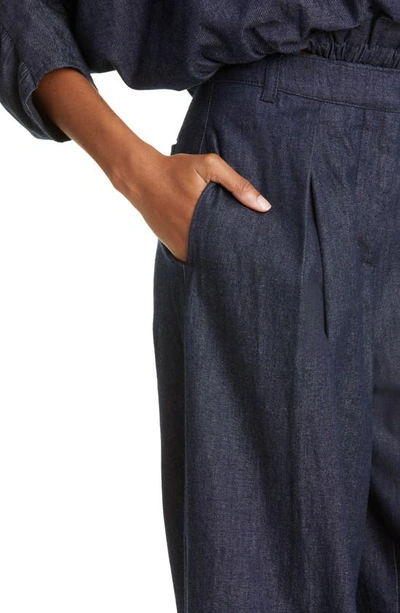 Shop Co Tton Chambray Wide Leg Trouser Jeans In 410 Indigo