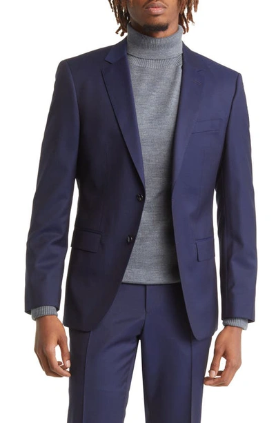 Shop Hugo Boss Virgin Wool Suit In Blue