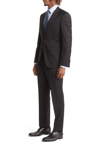 Hugo Boss Virgin Wool Suit In Black