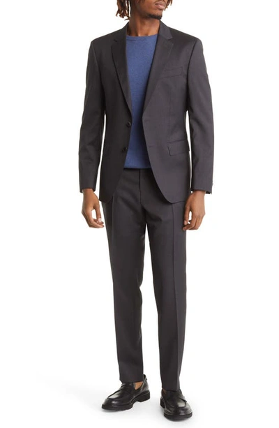 Hugo Boss Virgin Wool Suit In Dark Grey