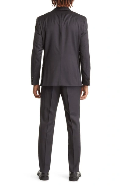 Shop Hugo Boss Virgin Wool Suit In Dark Grey