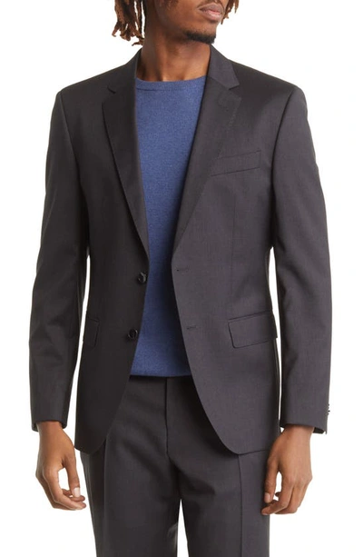 Hugo Boss Virgin Wool Suit In Dark Grey