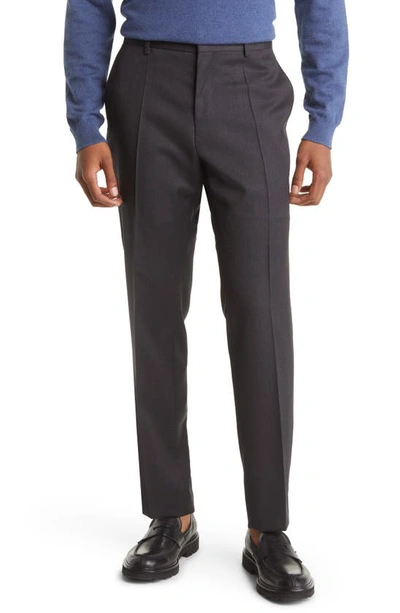 Shop Hugo Boss Virgin Wool Suit In Dark Grey