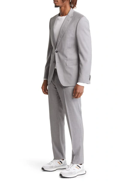 Shop Hugo Boss Boss Virgin Wool Suit In Med Grey