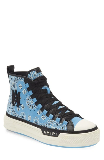 Shop Amiri Bandana Print High Top Sneaker In 450 - Carolina Blue