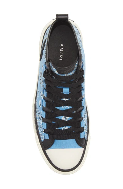 Shop Amiri Bandana Print High Top Sneaker In 450 - Carolina Blue