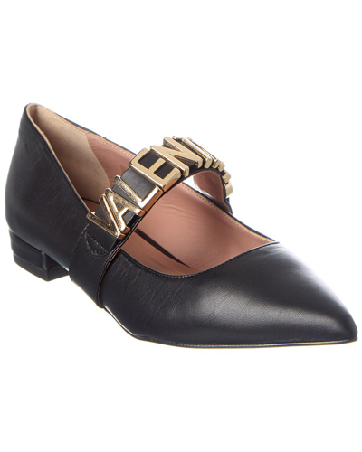 Shop Valentino By Mario Valentino Claudia Leather Flat In Black