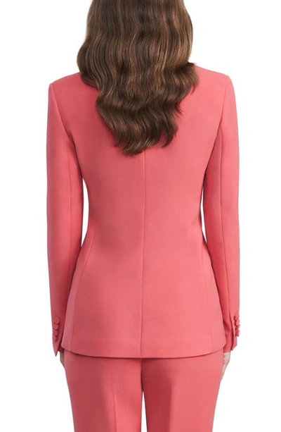 Shop Lafayette 148 One-button Cutaway Tailored Blazer In Vibrant Coral