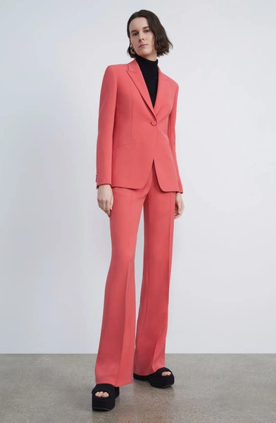 Shop Lafayette 148 One-button Cutaway Tailored Blazer In Vibrant Coral