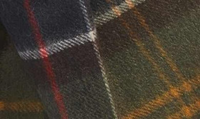 Barbour Fringed Checked Wool And Cashmere-blend Scarf In Green