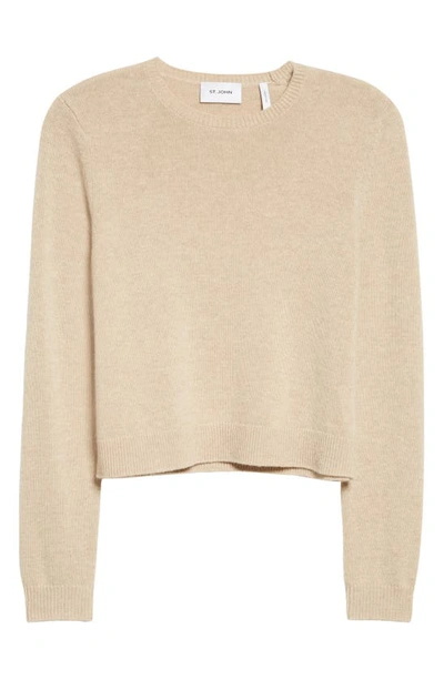 Shop St John Wool & Cashmere Sweater In Light Camel Melange