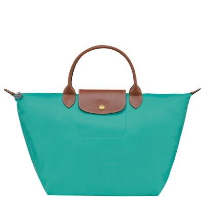 Longchamp Top Handle Bag M Le Pliage Original In Turquoise | ModeSens