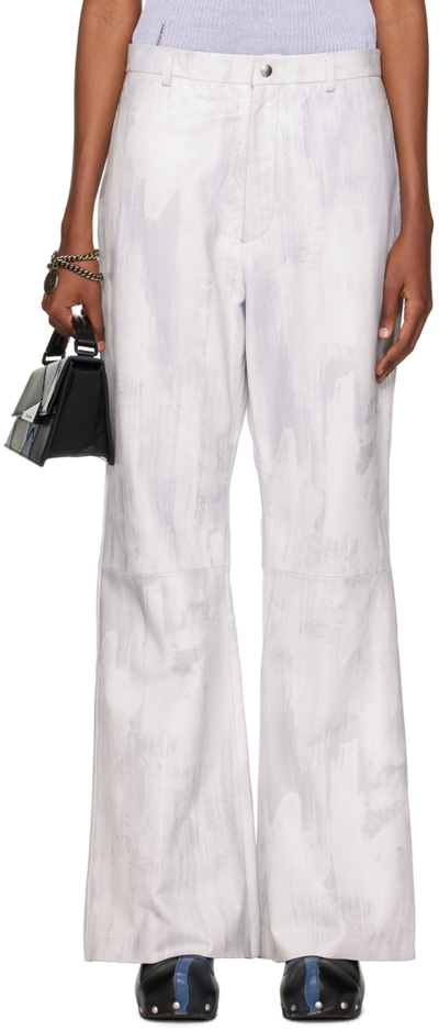 Shop Acne Studios Ssense Exclusive White Leather Trousers