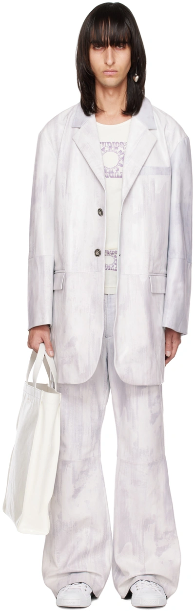 Shop Acne Studios Ssense Exclusive White Lambskin Blazer In Cold White