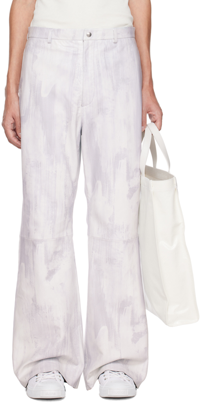 Shop Acne Studios Ssense Exclusive White Leather Trousers In Cold White