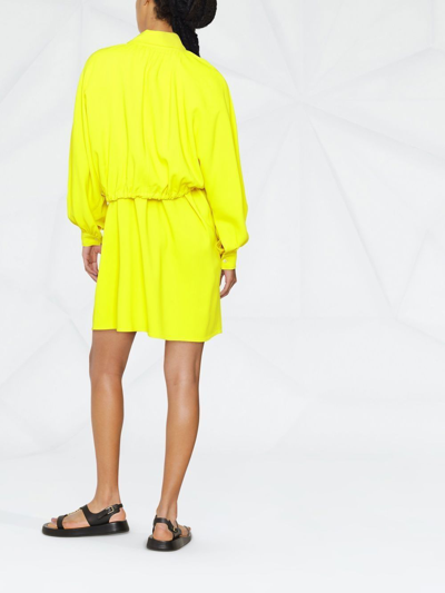 Ami Alexandre Mattiussi Tie-fastening Mini Dress In 黄色