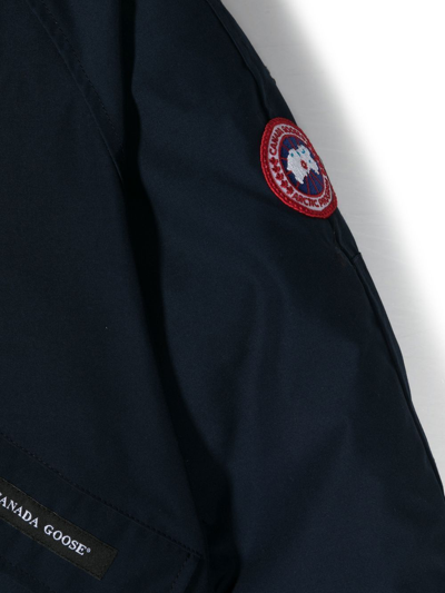 Shop Canada Goose Contrast-trim Hooded Jacket In 蓝色