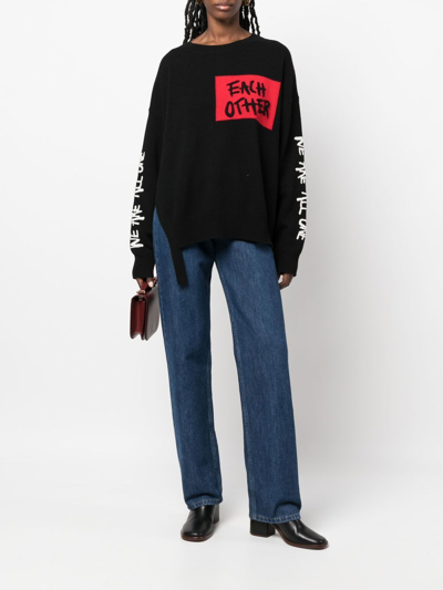 Shop Each X Other Logo-print Asymmetrical Sweatshirt In Black